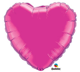Magenta Heart Shape Mylar Balloon
